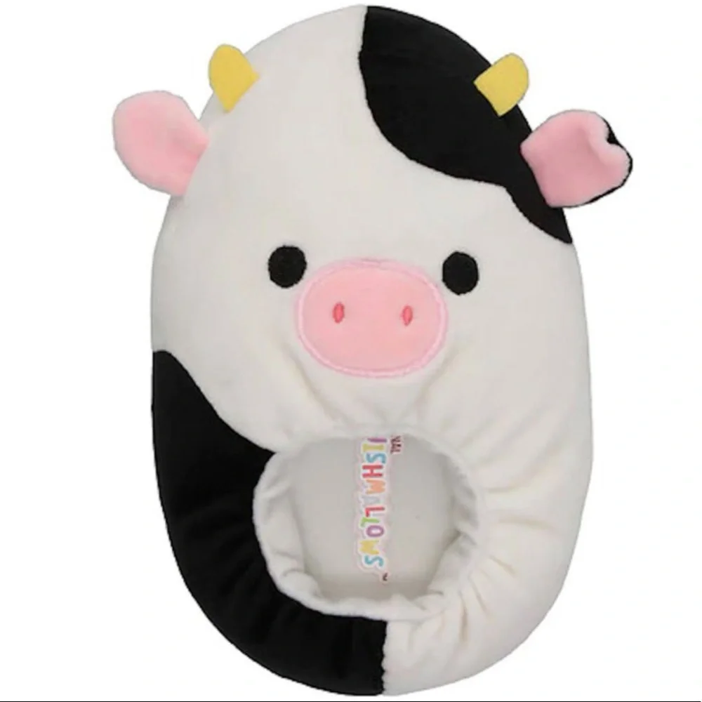 Squishmallows Original‎ KellyToy Connor Cow Kids Boys Girls Unisex Slippers NWT